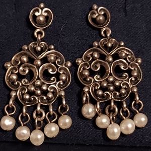 Silver and pearl earrings